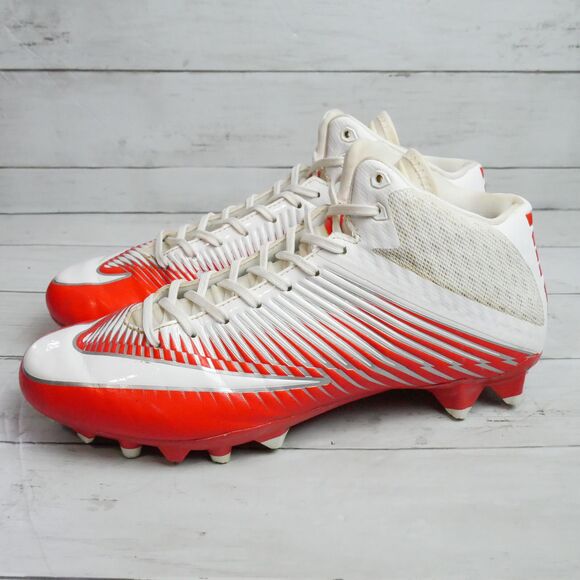 Nike Mens Size 10.5 Vapor Speed 2 White Red Cleats 847089-811 READ DESC main image 5